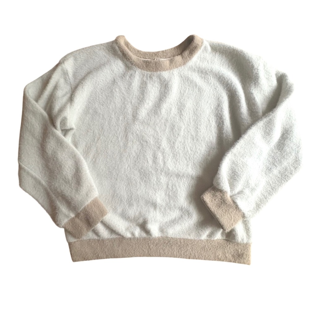 Maeve Cream & Beige Crewneck Sweater